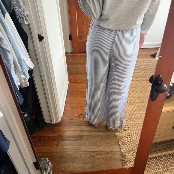 H&M Blue Striped Linen Pants - Picture 3 of 4